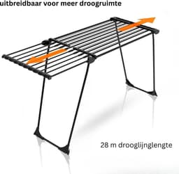 NBAP® Droogmolen met Voet voor Camping & Thuis - Wasrek Staand - Droogrek Inklapbaar - Zwart — thumbnail 5