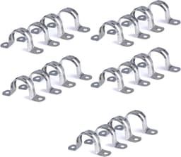 20 stuks pijpbandklemmen voor buisbevestiging - U-pijpbandklemmen - roestvrij stalen verbindingsring buisklemmen — thumbnail 1