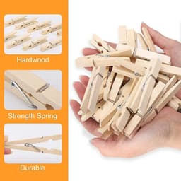 100x Houten Knijpers Mini Craft Clips voor Foto's, Kaarten en Knutselprojecten — thumbnail 4