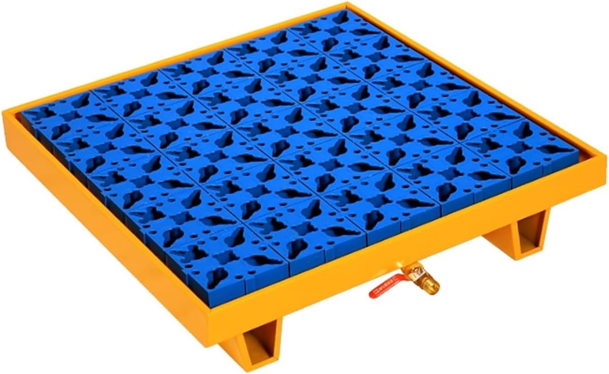 Lekbak met Afvoer - Olie Opvangbak - Garage Werkplaats - Robuust Metalen Platform - 65 x 65 x 15 cm — afbeelding 1