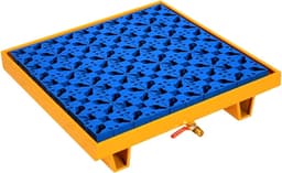 Lekbak met Afvoer - Olie Opvangbak - Garage Werkplaats - Robuust Metalen Platform - 65 x 65 x 15 cm — thumbnail 1