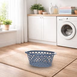 Kunststof wasmand blauw 25 liter - Draagwasmand met handvatten — thumbnail 2