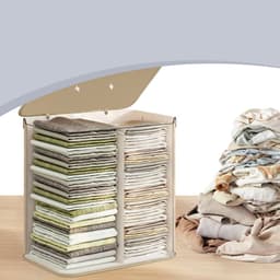 SONGMICS LCB014Y01V1 - Wasmand met Deksel - 2 Vakken - Uitneembare en Wasbare Waszak - Bamboe — thumbnail 5