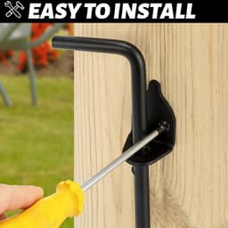 Sterke 30 cm Zware Grondgrendel voor Hekken en Poorten - Zwart Staal — thumbnail 4
