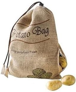 Jute Opbergzak met Trekkoord voor Aardappels en Groenten - Ademend en Beschermend — thumbnail 2