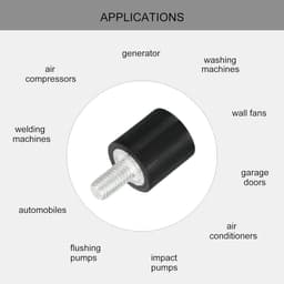 Rubberen Houders - Trillingsisolatoren - Apparaten Dempen - Cilindrisch Ontwerp - M3 x 8 mm - Zwart Zilver — thumbnail 2
