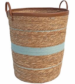 Lavandoux - Wasmand - Zeegras - Naturel en Blauw - L: Ø45 x H50 cm — thumbnail 1