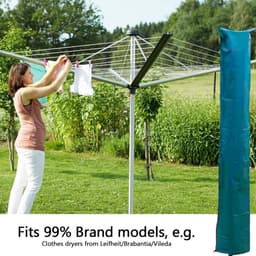 Droogmolen Beschermhoes - Droogrek Afdekking - Buiten Kleding Drogen - Winddicht Met Ritssluiting - 30 x 180 cm - Groen — thumbnail 4