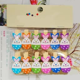 Houten Fotoclips - Konijn Pinnen - Foto Weergave - Vrolijke Kleuren - 12 Stuks - Multicolor — thumbnail 4