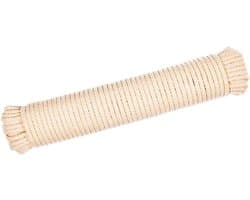 Katoenen Waslijn - Droogtouw - Kleding Drogen - 100% Natuurlijk Materiaal - 30 Meter - Wit