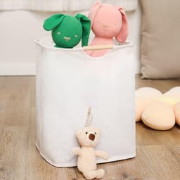 Beige wasmand van 60 liter, 40 x 30 x 60 cm, opvouwbare wasmand, wasbox, wasmanden, opbergmand, wassorteerder voor slaapkamer, badkamer, kinderkamer, op reis — thumbnail 3