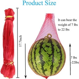 Product Netten - Hangmat Zakken - Meloen Opslag - Herbruikbaar Nylon - 17.7 Inch Lengte - Rood — thumbnail 3