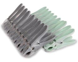 Wasknijperset Kunststof - Huishoudklemmen Stabiliteit - Kleding Ophangen - Sterke Klemkracht - 80 Stuks - Antracietgroen