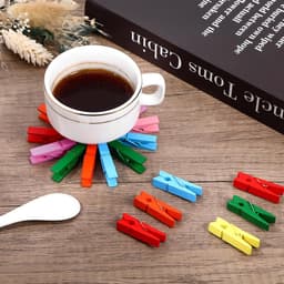 150 Stuks Mini Houten Knijpers met 10m Fotolijn voor Foto's, Kaarten en Knutselen — thumbnail 2