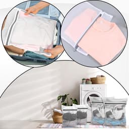Waszakken voor fijne was - Set van 4 stuks met ritssluiting - Duurzaam en praktisch - Ideaal voor reizen, wasmachine en fijne kleding - 40 x 30 cm en 30 x 20 cm — thumbnail 3