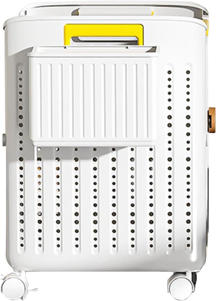 Wasmand met wielen - Opvouwbare mand - Ruimtebesparend opbergen - Compact kubusontwerp - 355 x 315 x 375 cm - Wit — afbeelding 1