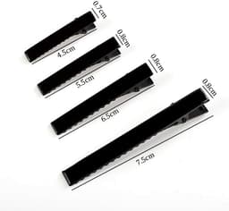 50x Zwarte Alligator Haarclips Enkele Haak - Plat Metalen Eendensnavel Haarspeldjes voor Knutselen en Styling (7,5 cm) — thumbnail 4