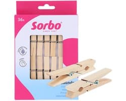 Sorbo Houten Wasknijpers – Set van 36 – FSC® Gecertificeerd – Extra Sterk met 7-Slagsveer — afbeelding 1