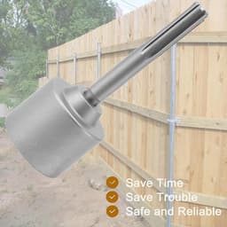 T-paaldriver bevestiging voor het aandrijven van grondstaven - 5 pits schacht - stalen hekpaaldriver - efficiënte manier van palen in de grond slaan - robuuste constructie — thumbnail 2