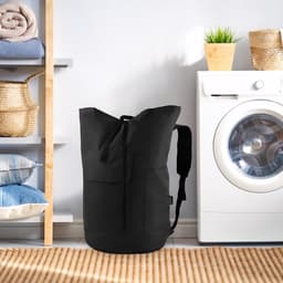 Extra Large Laundry Backpack Bag met Padded Shoulder Strap - Waterproof Travel Laundry Bag voor College Dormitory - Hangende en Vouwbare Waszak voor Reizen — thumbnail 2