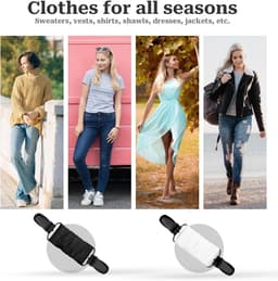 Allecto Plus - 2 Stuks Kleding Clips voor Strakkere Kleding (Zwart + Wit) - Taille Cincher Clip - Reis Hoed Clips — thumbnail 4