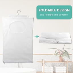 JGS Premium - Duurzame waszak om op te hangen aan de deur - Mesh-polyester - Zelfklevende haken - Slaapkamerkasten - Deuren - Wit Zwart - Reizen — thumbnail 2