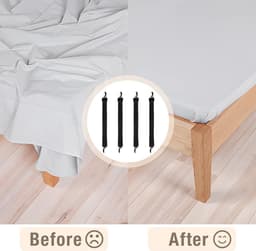 Lakenspanners verstelbaar - elastische lakenhouders - 60-200 cm - metalen clips - voor matras, bed en zitbank — thumbnail 4