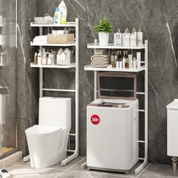 Verstelbaar Stand Opbergrek - Toilet Organzier Voor Wasserij Plank Wasmachine rek — thumbnail 3