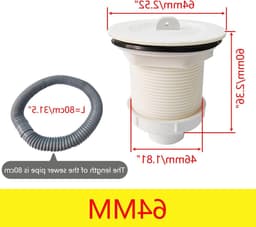 Flexibele Afvoerleiding voor Keuken en Badkamer, 64mm Aansluiting voor Afvoer en Drainage, Ideaal voor Sanitair en Verbouwingen — thumbnail 5