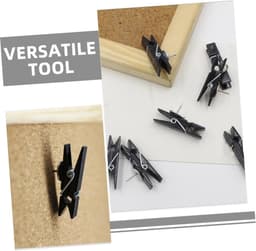 Decoratieve Punaises - Prikbord Clips - Informatie Tonen - Handig Clipontwerp - 140 Stuks - Zwart — thumbnail 3