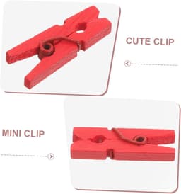 Houten Wasknijpers - Kleurrijke Clips - Decoratieve Presentaties - Natuurlijk Hout Materiaal - 100 Stuks - Rood — thumbnail 5