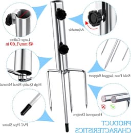 Robuuste Parasol Stand met XL Diameter, Verstelbare Grondanker en 4 Haringen voor Stabiliteit en Gebruiksgemak — thumbnail 3