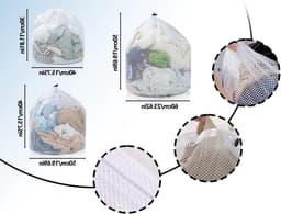 3-delige Wasnet Set voor Wasmachine, Herbruikbare Grofmazige Wasnetten met Koordstopper, 30 x 40, 40 x 50, 50 x 60 cm, Ideaal voor Kleding en Delicate Stoffen — thumbnail 5