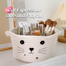 Dailygoody - Cotton Storage Basket - Opbergmand - Praktisch voor kinderen - Wit - Geschikt voor speelgoed en wasgoed - Natuurlijk katoen - Ideaal voor — thumbnail 5