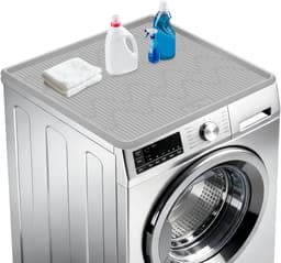 Wasmachine Mat - Droger Beschermer - Apparaten Beschermen - Waterdicht Siliconen - 68 x 68 cm - Grijs — thumbnail 1