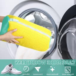 Set van 2 microvezel waszakken voor schoenen met rits, geschikt voor wasmachine, optimale bescherming en volledige reiniging van schoenen — thumbnail 3