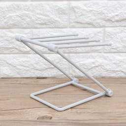 Allecto - Vouwbaar Dishcloth Droogrek - Z-Vorm Towel Rack voor Keuken - Grijs - Ruimtebesparend - Ideaal voor handdoeken - Multifunctioneel - Gesch... — thumbnail 5