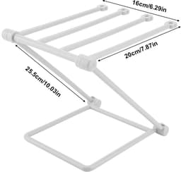 Allecto - Vouwbaar Dishcloth Droogrek - Z-Vorm Towel Rack voor Keuken - Grijs - Ruimtebesparend - Ideaal voor handdoeken - Multifunctioneel - Gesch... — thumbnail 4