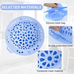 Silicone Waszak - Waszak met Carabiner - Wasnet voor Wasmachine - Gemakkelijk te Dragen - Blauw - 1 Stuk — thumbnail 5
