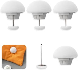 SnelShoppen - Duvet Cover Clips - Mushrooms Rond - Non-slip Bed Clips - Quilt Fixing Clips - 4 Stuks Wit - Voor Duvet Bevestiging en Decoratie — thumbnail 1