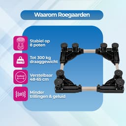 Roegaarden Wasmachine Verhoger - Wasmachine Opbouwmeubel - Anti-Trilling - 8 Poten voor Extra Stevigheid - Tot 300 Kg — thumbnail 5
