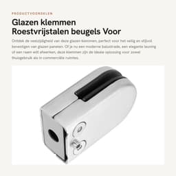 Dailygoods- Glazen Klemmen 10 Stuks - 6-8mm Roestvrijstalen Beugels - Klemhouder voor Glasplaat - Antislip Grip - Veilig en Stevig - Glasklem — thumbnail 3