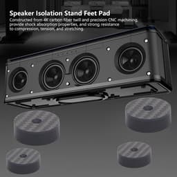 Luidspreker Isolatie Voeten - Trillingsdempers - Audio Verbetering - Koolstofvezel Materiaal - 4 Stuks - Zwart — thumbnail 2