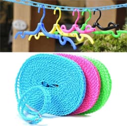 Waslijn 2 stuks - Draagbaar touw - Kleding drogen - Antislip ontwerp - 5/10 meter - Blauw — thumbnail 5