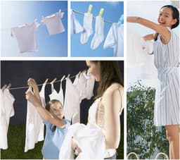 Waslijn Touw - Kledinglijn Outdoor - Kleding Drogen - Anti-Slip Gevlochten - 10 meter - Wit — thumbnail 5