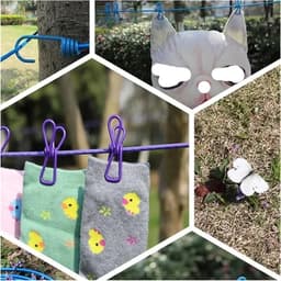 Waslijn Outdoor - Wastouw Clips - Kleding Drogen - Antislip Ontwerp - 1-9 meter - Type11 — thumbnail 3