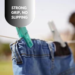 Wasknijpers - Kledingknijpers Waslijn - Kleding Drogen - Sterke Antislip Grip - 7 cm - Wit — thumbnail 2