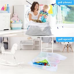 Grote Waszakken 90 x 110 cm - Mesh Waszakken met Rits voor Kleding, Bedlinnen en Reizen - Ideaal voor Jassen, Dekens en Kussenslopen — thumbnail 5