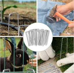 Set van 50 stevige grondankers en pennen voor tuin, worteldoek en foliezeilen, gegalvaniseerd — thumbnail 2