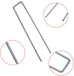 Byshayne- Grondankers 100 stuks - Metalen bevestigingsankers - 15 cm x 3 cm - Stalen grondankers - Voor kunstgras/onweeddoek - Zilver — thumbnail 4